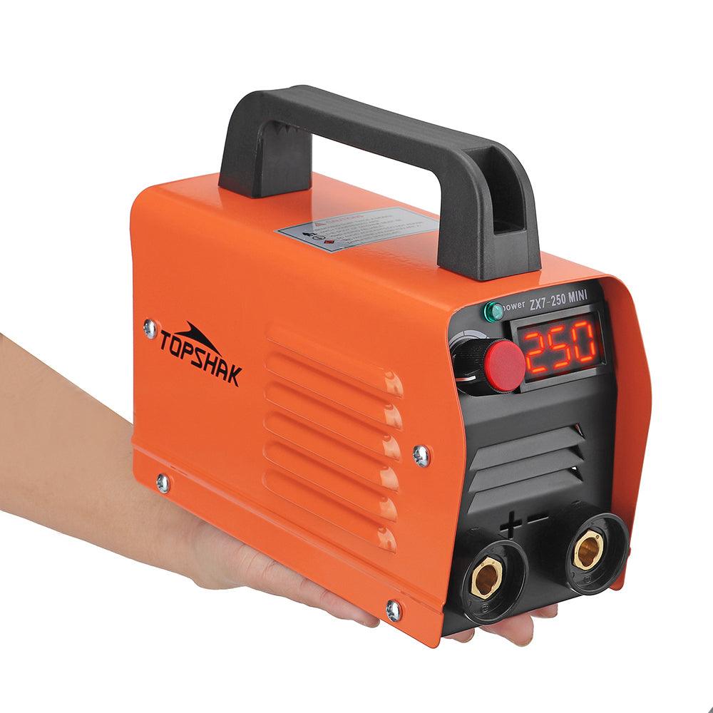 Topshak ZX7-250 250A 220V Mini Electric Welding Machine Portable Digital Display MMA ARC DC Inverter Plastic Welder Weld Equipment - MRSLM