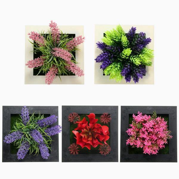 SquarE-mounted Vertical Wall Hanging Artificial Flower Home Office Decoration - MRSLM