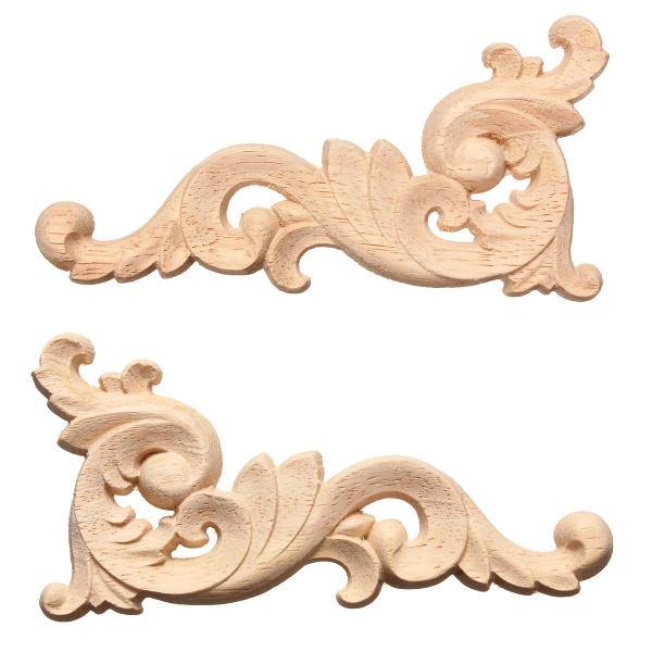 Wood Carving Decal Corner Frame Wall Door Decoration for Home Furniture - MRSLM