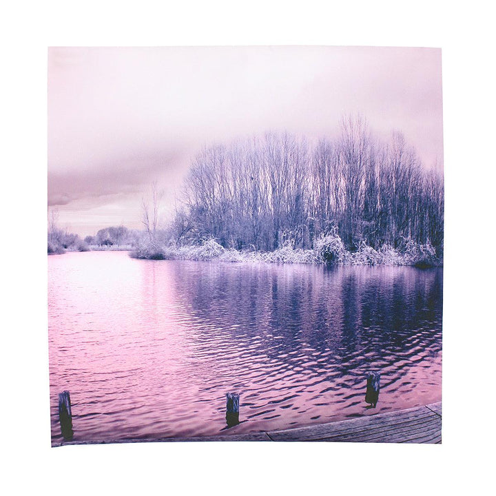 3Pcs Canvas Print Paintings Purple Lake Landscape Oil Painting Wall Decorative Printing Art Picture Frameless Home Office Decoration - MRSLM