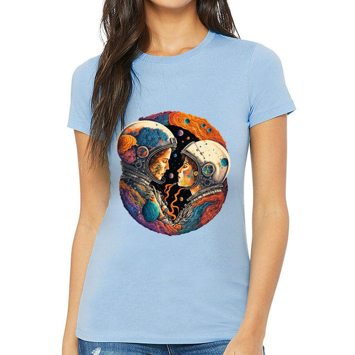 Love Astronaut Slim Fit T-Shirt - Fantasy Women's T-Shirt - Art Slim Fit Tee - MRSLM