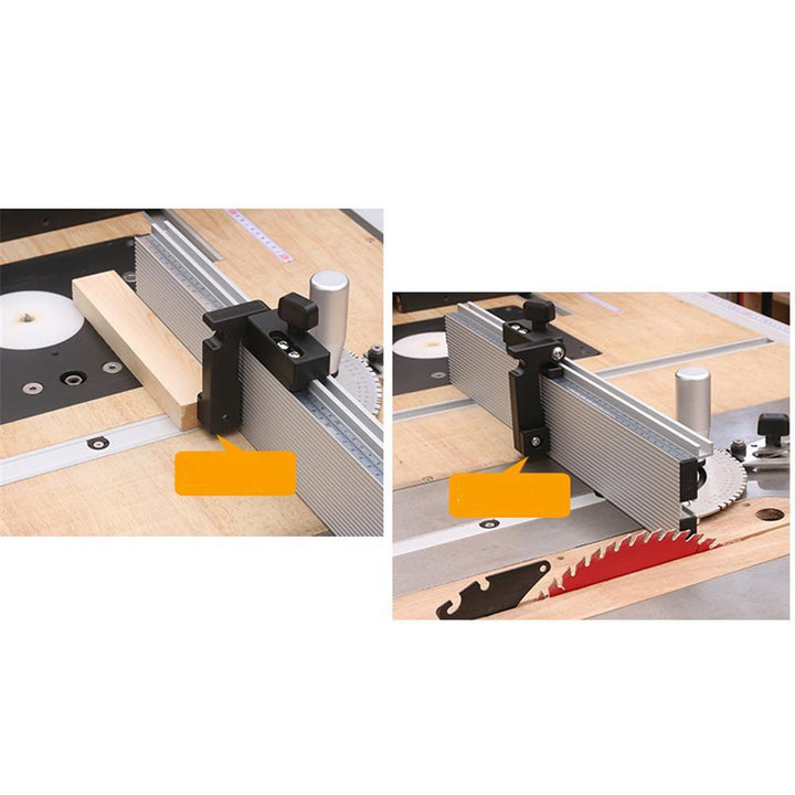 Aluminum Alloy Table Saw Miter Gauge Fence with Track Stop for Miter Gauge Table Saw Router Table Jig Saw Woodworking Tool - MRSLM