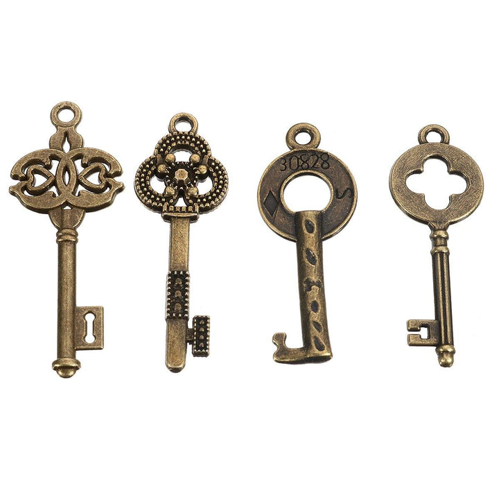 40Pcs Antique Vtg Old Look Ornate Skeleton Keys Lot Pendant Fancy Heart - MRSLM