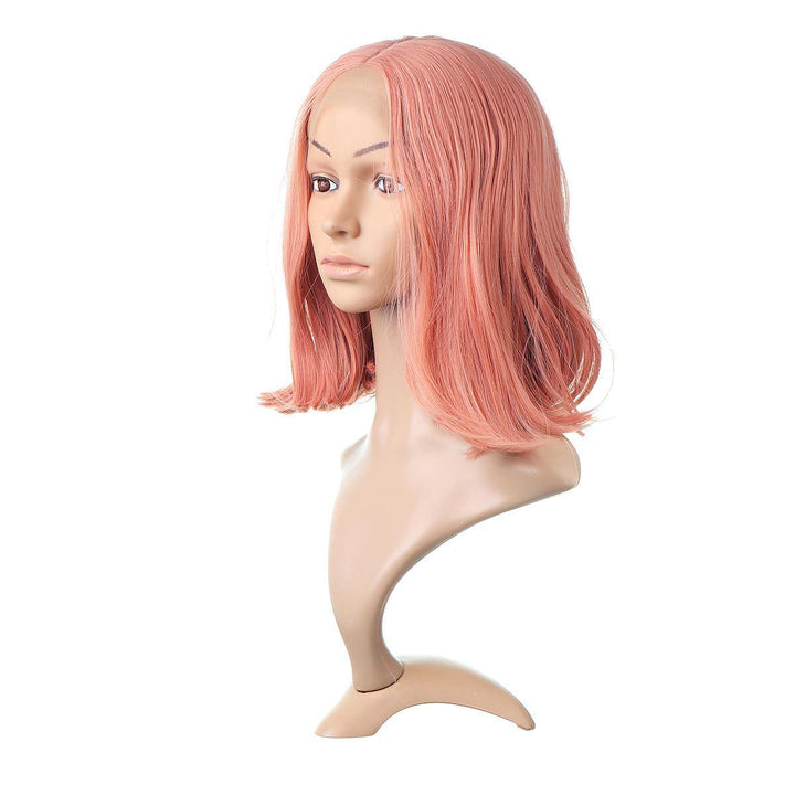 12/14 inch Pink Bob Lace Front Wig Human Hair Pre Plucked Blonde Grey Green Ombre Short Bob Wigs - MRSLM