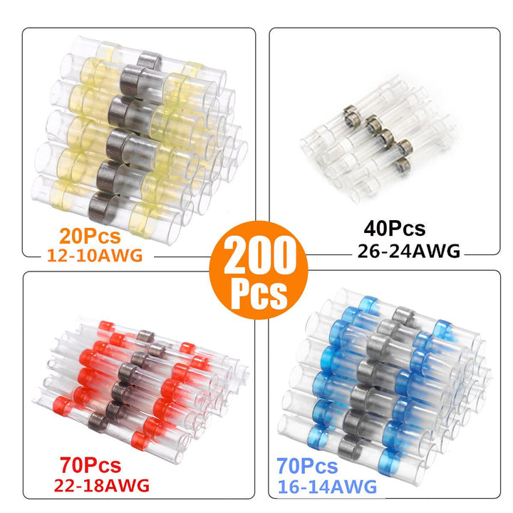 Electrical Heat Shrink Tube Butt Splice Connector Solder Seal Wire Terminal - MRSLM