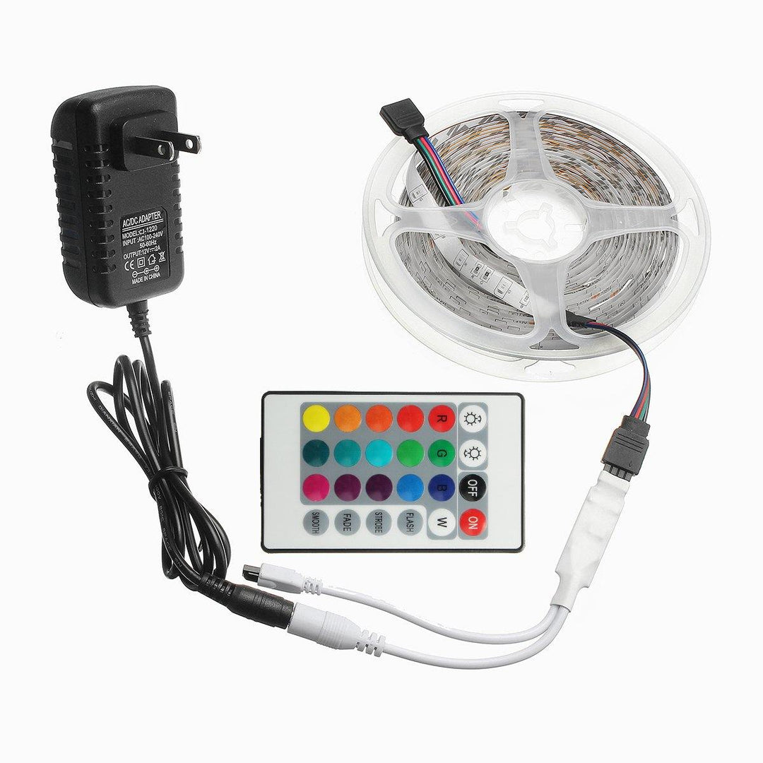 2M 3M 5M 10M 8mm DC12V Waterproof RGB LED Light Strip Remote Controller Outdoor Indoor KTV Hotel Home Decor - MRSLM