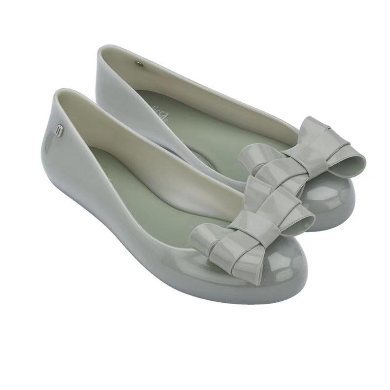 Colorblock Flat Shoes With Shallow Bow - MRSLM