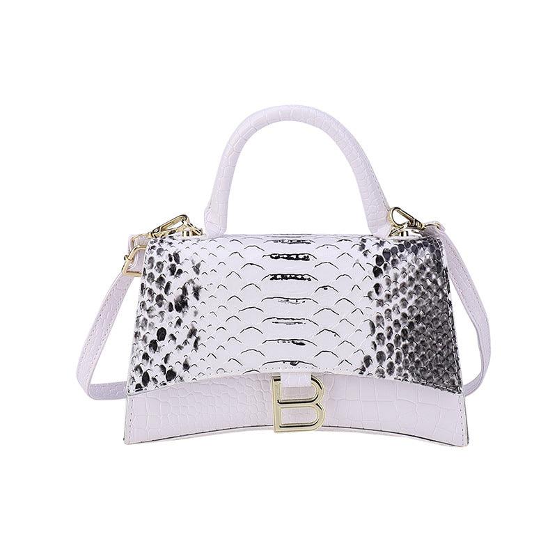 Women's Snake Pattern B Word Handbag - MRSLM