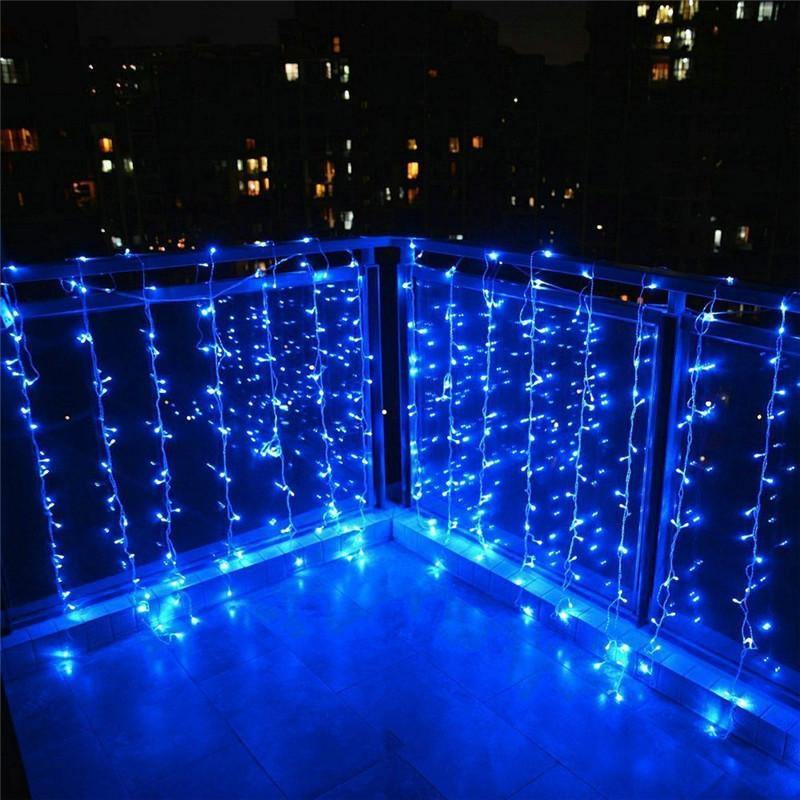 3x3M 300LED Outdoor Christmas Window Curtain String Fairy Wedding Light 110V US - MRSLM