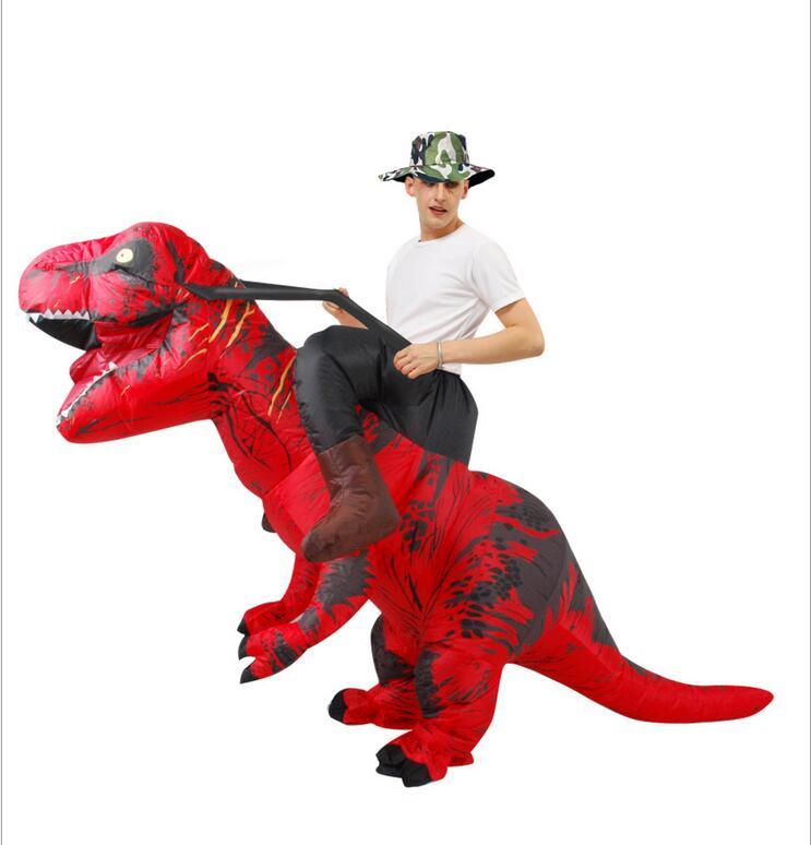 Halloween Carnival Costume Inflatable Dinosaur T-Rex Costume Jurassic World Park Blowup Dinosaur Cosplay Costume Toy - MRSLM