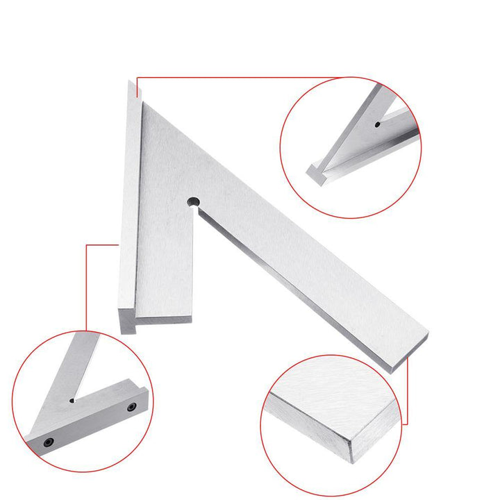 Stainless Steel 45 Degree Miter Angle Corner Ruler Wide Base Gauge Woodworking Measuring Tools - MRSLM