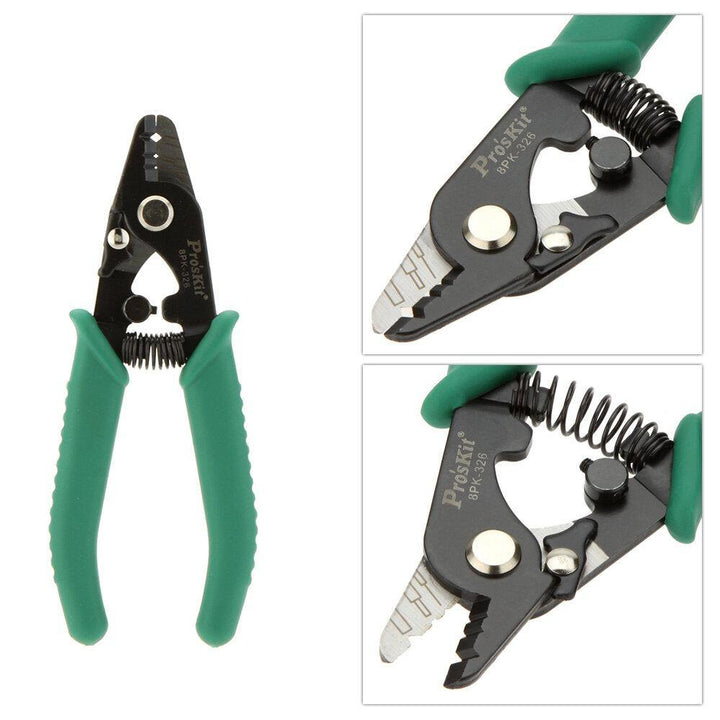 Pro'sKit 8PK-326 Tri-Hole Optical Fiber Cable Stripper Fiber Stripping Pliers Fiber Miller Pliers - MRSLM