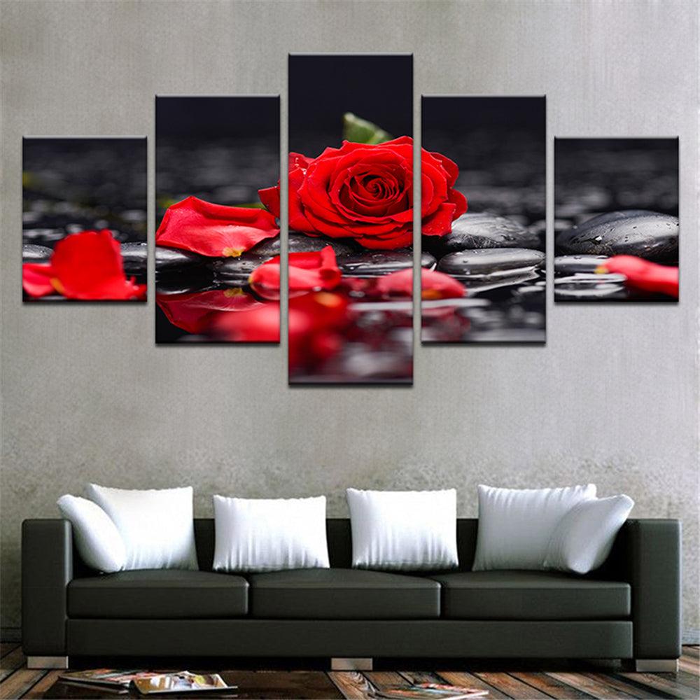 5 Panels Unframed Modern Canvas Art Oil Painting Picture Room Wall Art Pictures Home Wall Decoration Supplies - MRSLM