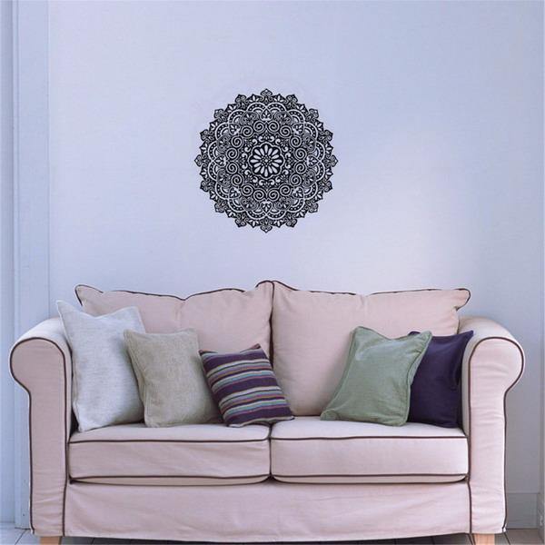 59X59CM Removable Mandala Flower Wall Stickers Vinyl Mandala Pattern PVC Wall Stickers - MRSLM