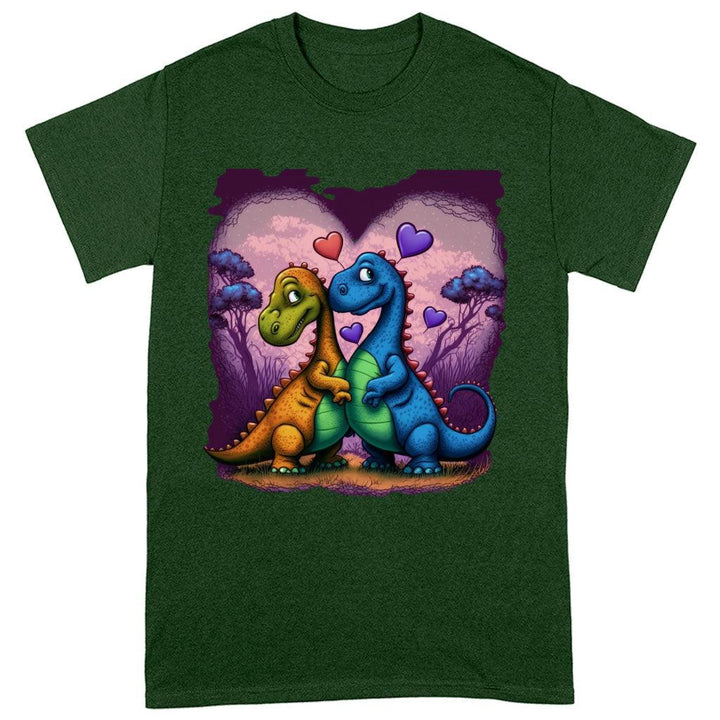 Love Heavy Cotton T-Shirt - Dinosaur Tee Shirt - Colorful T-Shirt - MRSLM