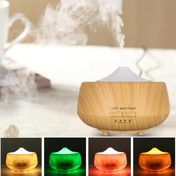 Ultrasonic Color-changing Wood Grain LED Aroma Diffuser Humidifier Aromatherapy Spa Essential Oil - MRSLM