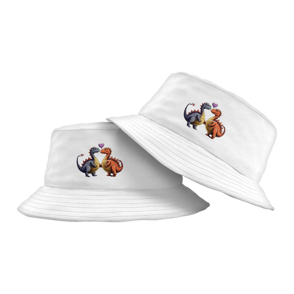 Love Couple Bucket Hat - Dinosaur Print Hat - Printed Bucket Hat - MRSLM