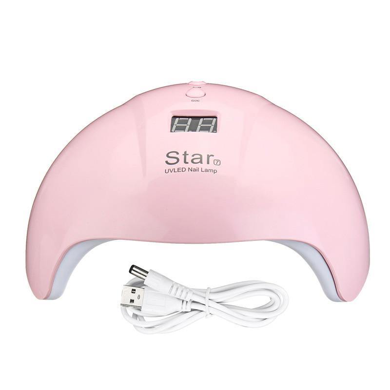 24W 12LEDs UV Nail Lamp Smart Sensing Gel Nails Polish Dryer Manicure - MRSLM