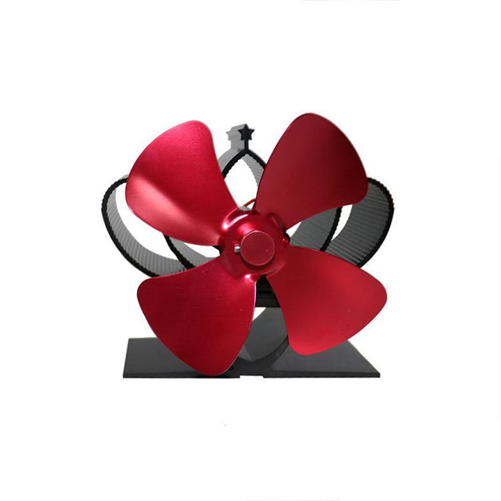 4-Blade Heat Powered Stove Fan Silent Quiet Anodizing Aluminum Fan - MRSLM