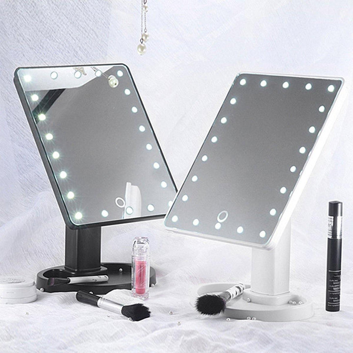 22 LED Lighted Vanity Touch Screen 360° Rotating Cosmetic Makeup LED Mirrors - MRSLM