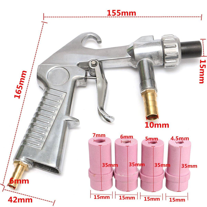 Sand Blasting Gun + 4pcs (4mm/5mm/6mm/7mm ) Ceramic Nozzles For Marble Engraving - MRSLM