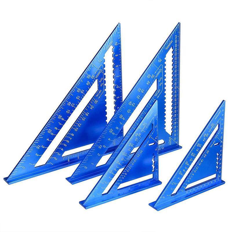 7/12'' Metric Aluminum Alloy Speed Square Triangle Angle Protractor Guide Ruler - MRSLM