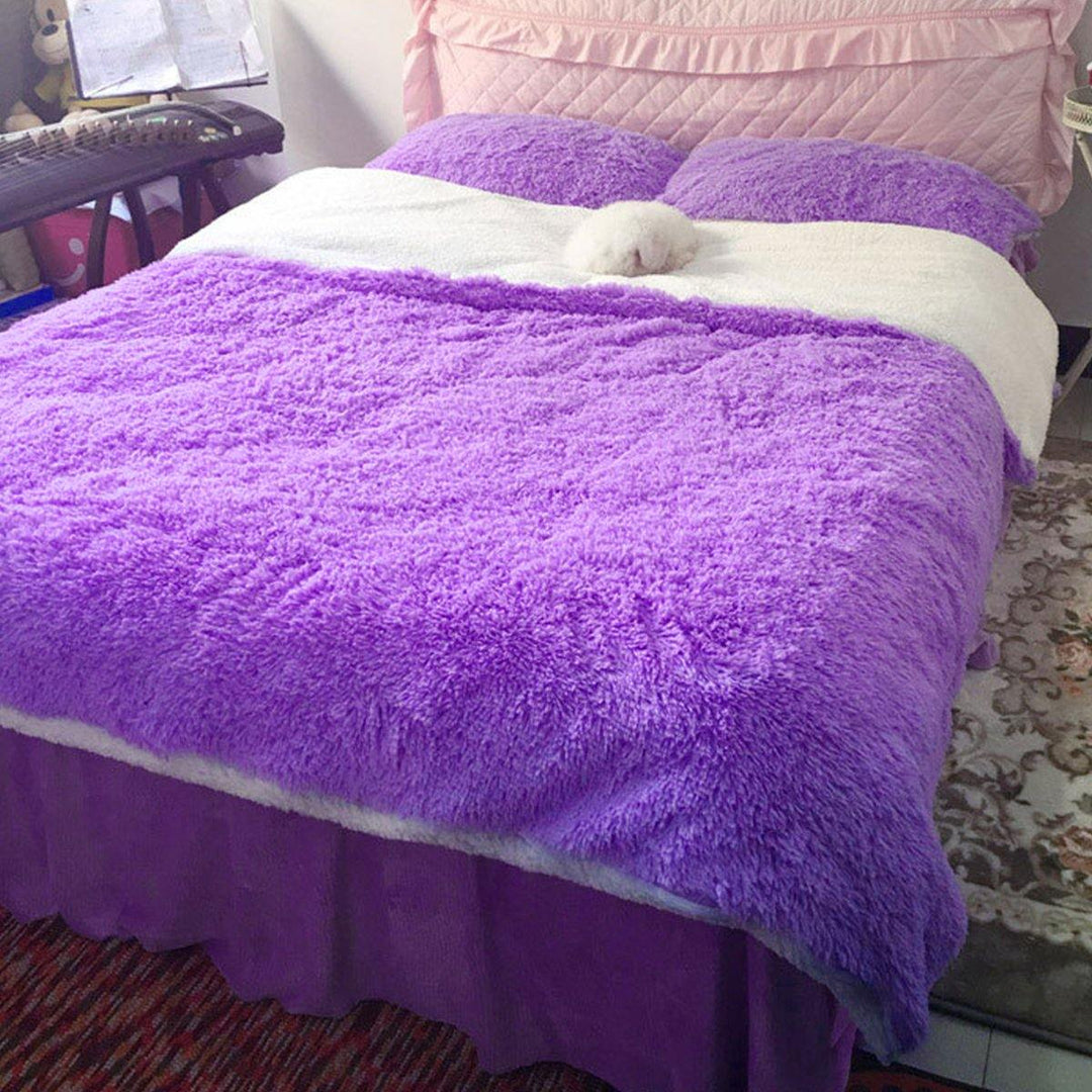 Large Soft Warm Shaggy Double Sized Fluffy Plush Blanket Throw Sofa Blankets Bed Blanket Bedding Accessories - MRSLM