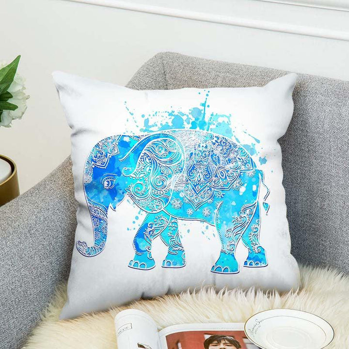 3D Bohemian Style Elephant Double-sided Printing Cushion Cover Linen Cotton Throw Pillow Case Home Office Sofa - MRSLM