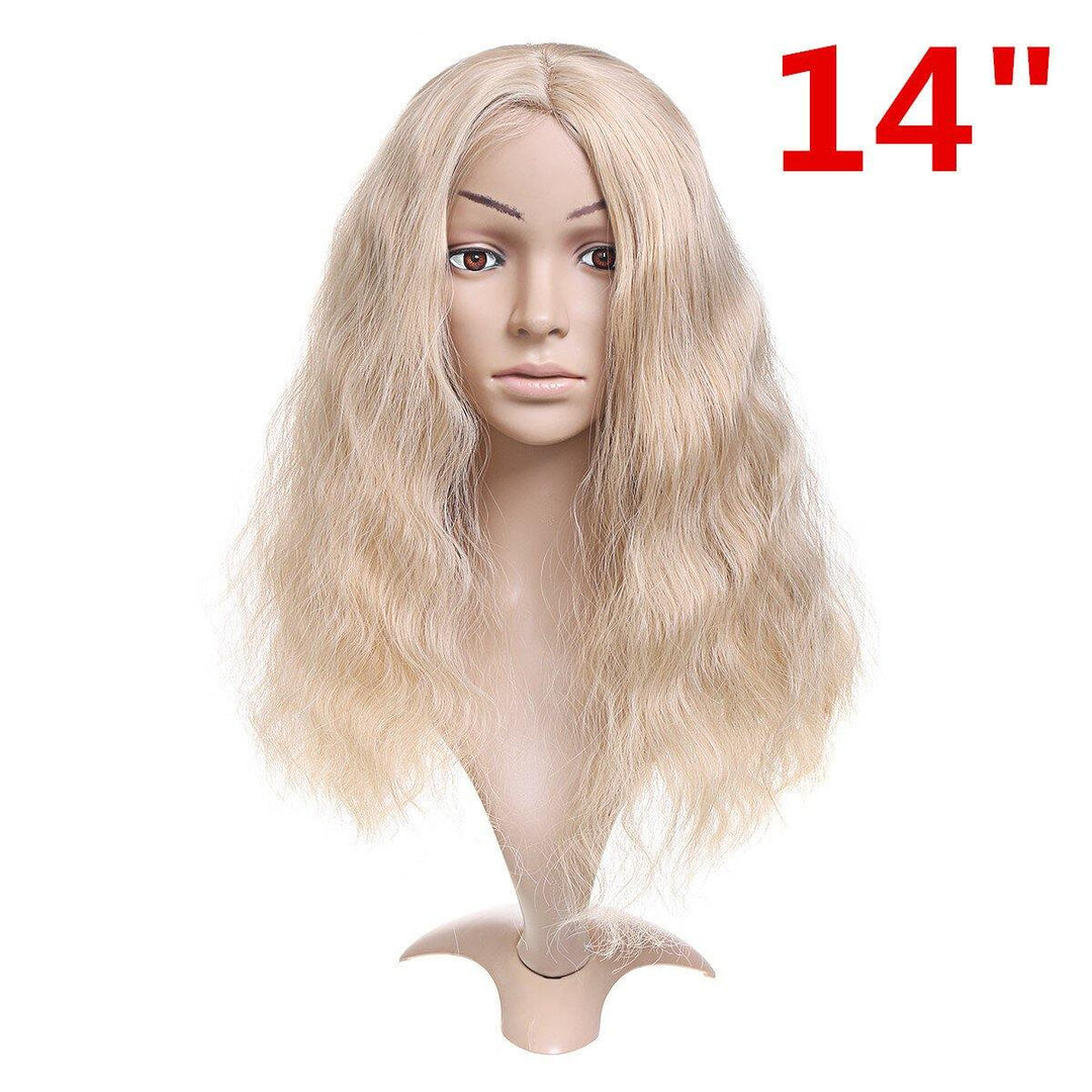 14-26'' Long Blonde Wavy Wig Synthetic Lace Front Wig Heat Resistant Fiber Hair - MRSLM