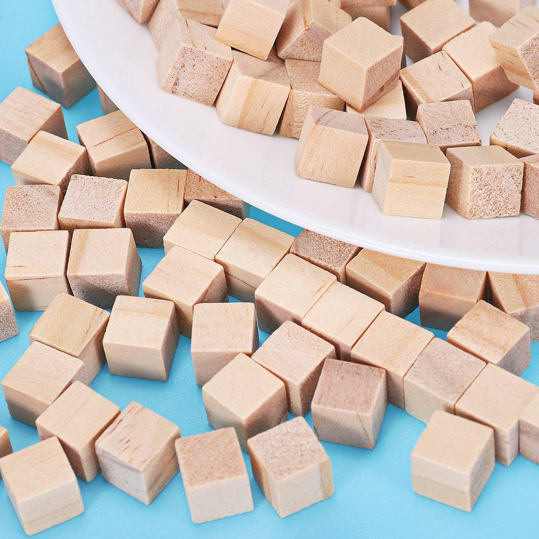 100Pcs 1/2/2.5cm DIY Wooden Blocks Handicrafts Craft Pieces Educational Toys (1cm) - MRSLM