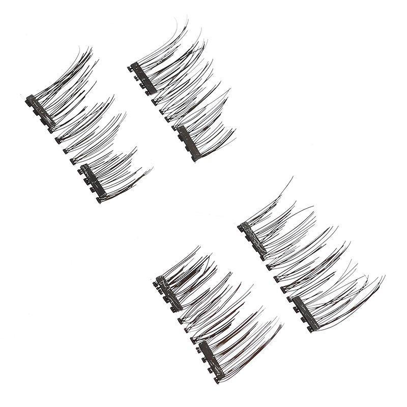 8Pcs/2 Pairs Dual Magnetic 3D False Eyelashes Long Natural Eyelashes Extension - MRSLM