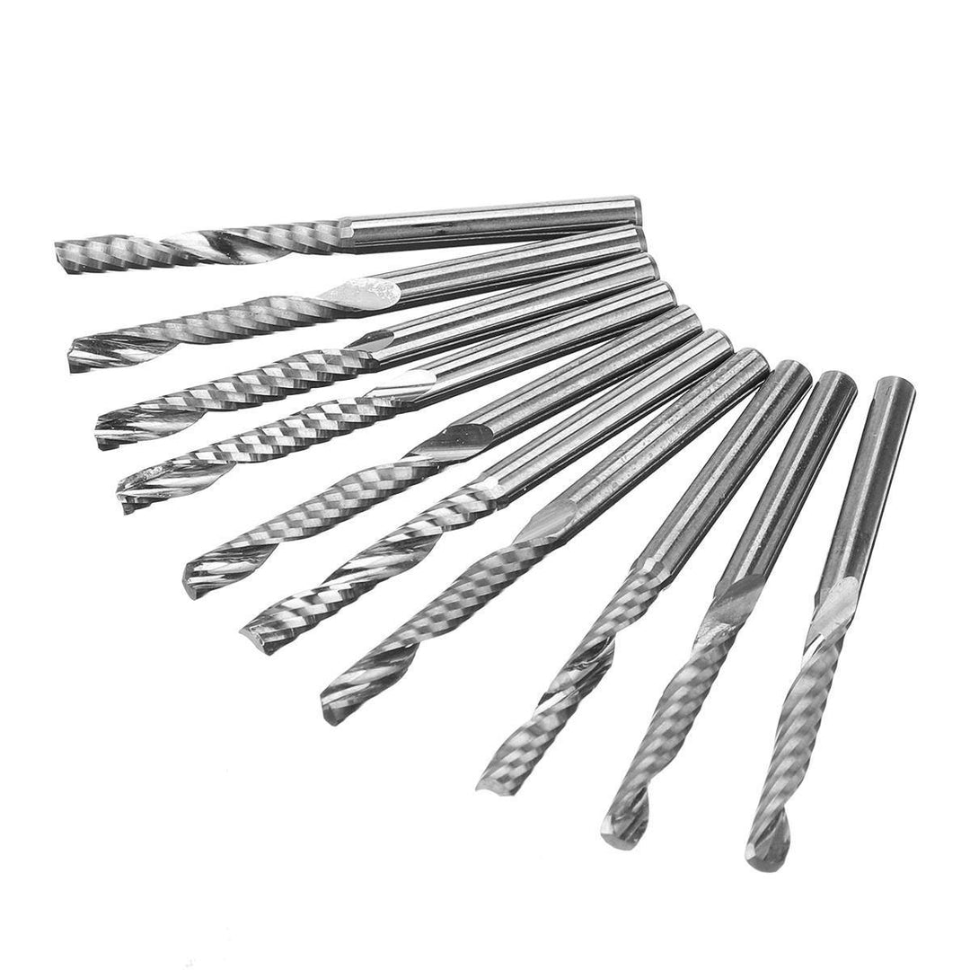 10pcs 3.175mm Shank 22mm Single Flute Spiral Milling Cutter for Engraving Machine - MRSLM