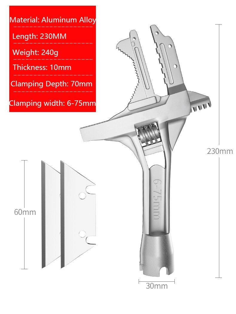 Sanitary Wrench Tool Movable Short Handle Large Opening Multifunctional Activity Universal Wrench - MRSLM