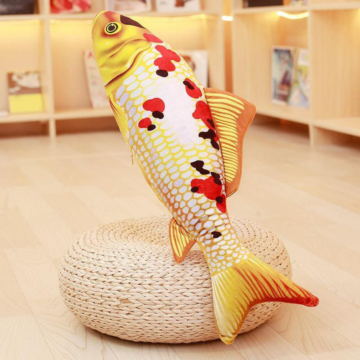 KC Taisho Showa Red White Gibel Carp Golden Koi Fish Stuffed Plush Toy Cotton Goldfish Cushion - MRSLM