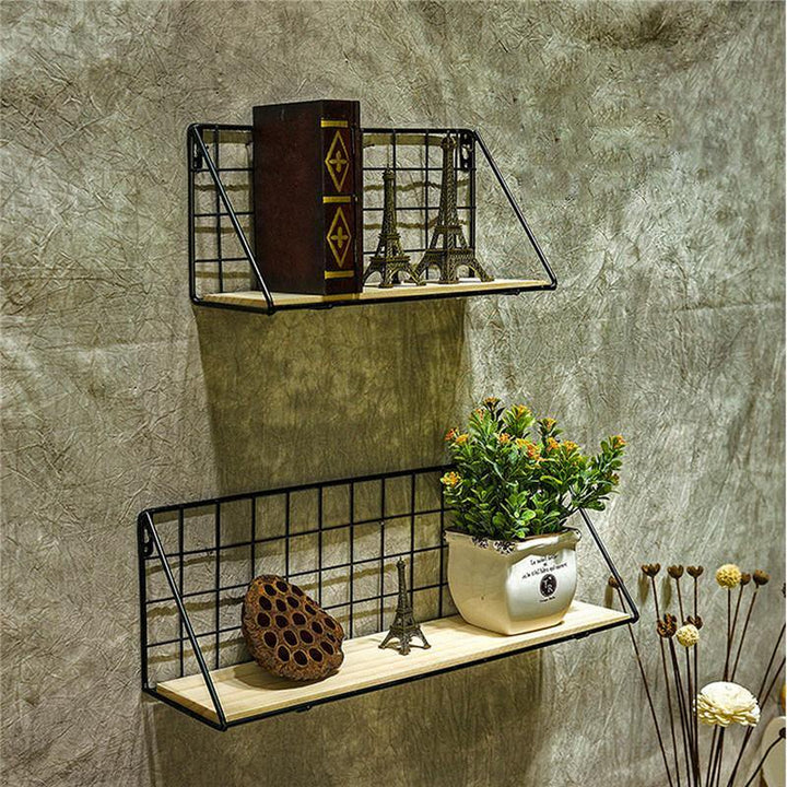 Wall Hanging Shelf Industrial Modern Storage Shelf Rack Flower Hallway Home Shelf Bracket - MRSLM