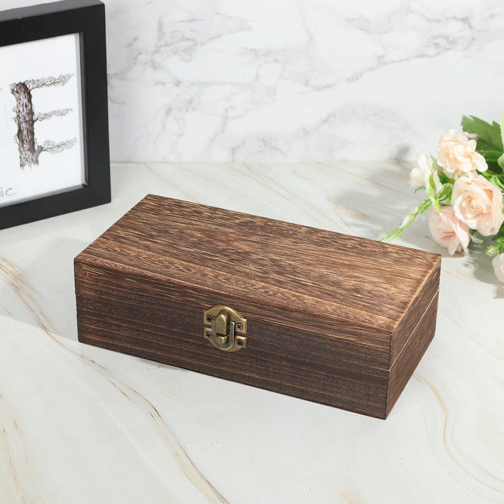 Solid Wood Rectangular Cigars Storage Box Retro Wooden Box Gift Box Flip Type - MRSLM