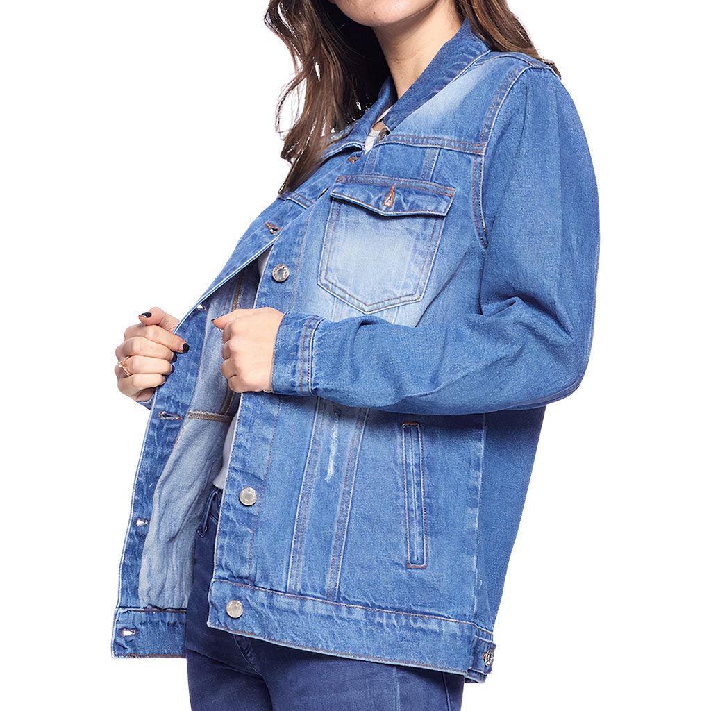 Too Glam to Give a Damn Women's Denim Jacket - Cool Ladies Denim Jacket - Trendy Denim Jacket - MRSLM