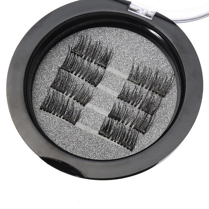 8Pcs/2 Pairs Dual Magnetic 3D False Eyelashes Long Natural Eyelashes Extension - MRSLM