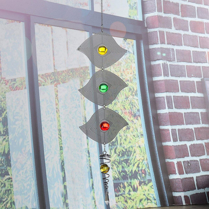 3D Metal Hanging Silent Wind Spinner Chime Home Garden Window Decor Kid Gift Wind Chimes - MRSLM