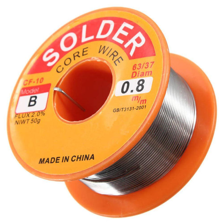 50g 0.5/0.6/0.8/1.0mm 63/37 FLUX 2.0% 45FT Tin Lead Tin Wire Melt Rosin Core Solder Soldering Wire Roll - MRSLM