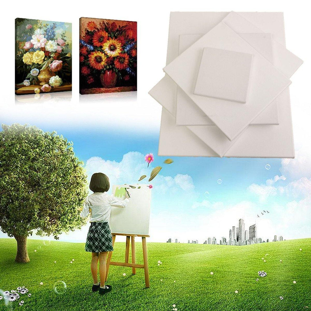 White Blank Square Canvas Painting Drawing Board Wooden Frame For Art Artist Oil Acrylic Paints - MRSLM