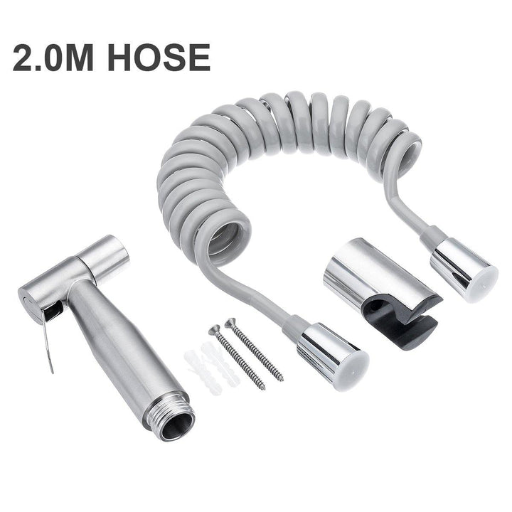 Toilet Bidet Sprayer Stainless Steel Hand Held Shattaf Bathroom Shower Head 1.5M/2M Hose - MRSLM