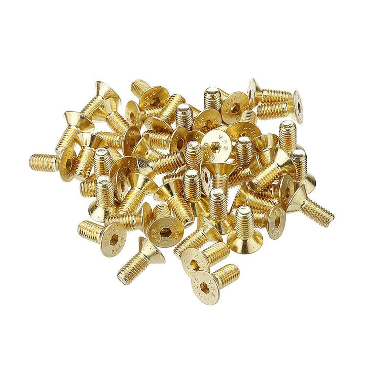 Suleve™ M5AH2 50Pcs Titanium Plated M5 Hex Socket Flat Head Countersunk Screws Alloy Steel 12.9 Grade Screw Bolt M5*12 - MRSLM