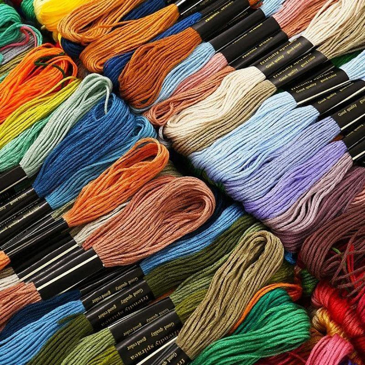 24/36/50/100/200PCS Cross Stitch Embroidery Thread 8m DIY Cotton Thread - MRSLM