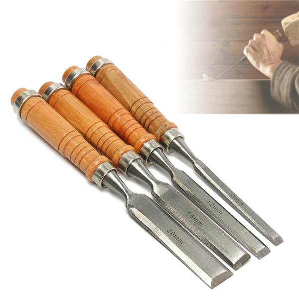 4Pcs 8/12/16/20mm Woodwork Carving Chisels Tool Set For Woodworking Carpenter - MRSLM