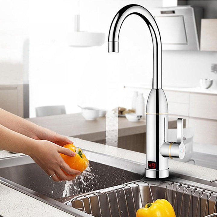 220V 3kW Instant Electric Hot Faucet Fast Water Heater Bathroom Kitchen Tap LED Display - MRSLM