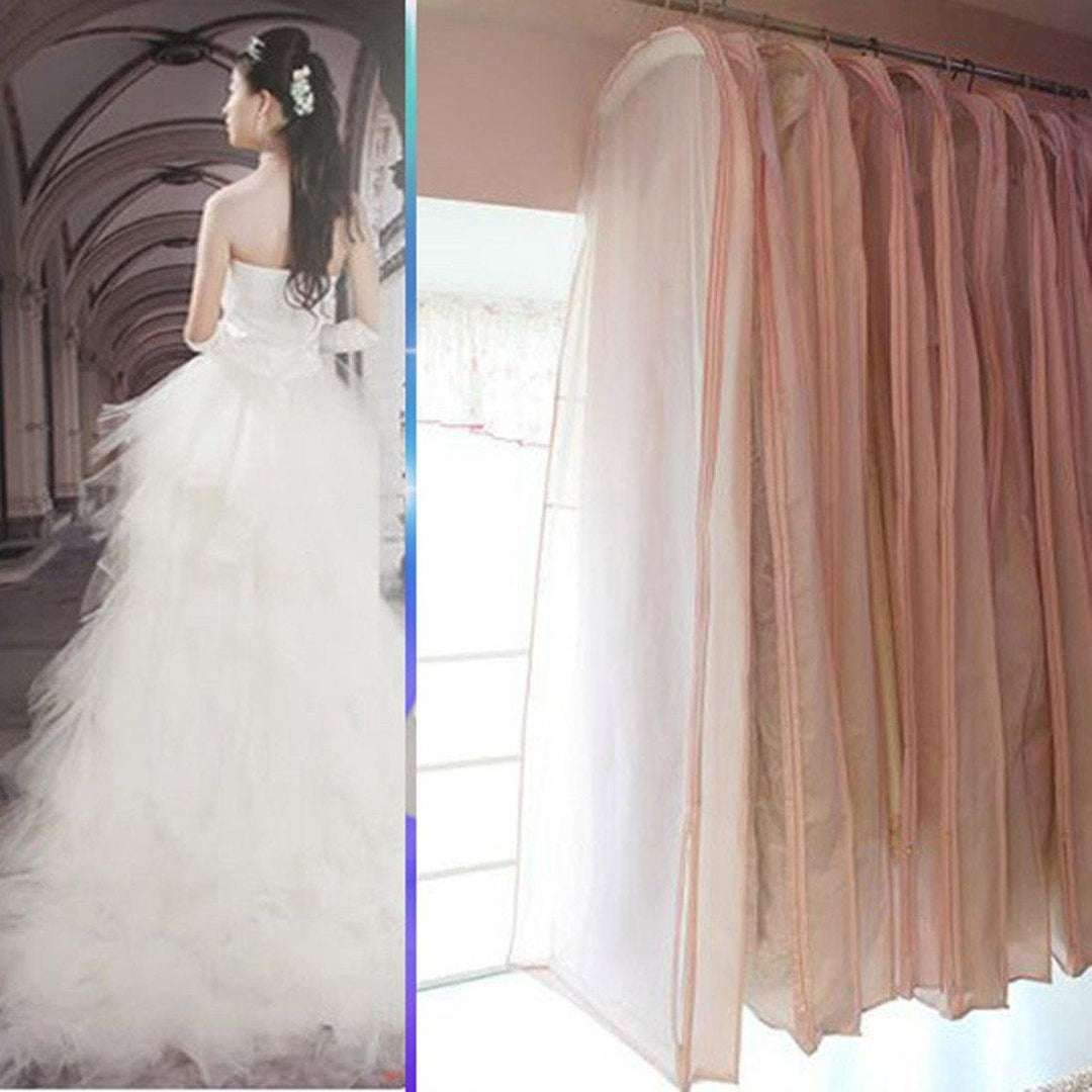 150CM Wedding Dress Storage Bag Bridal Gown Garment Cover Carrier Zip Clothes Storage Bag - MRSLM