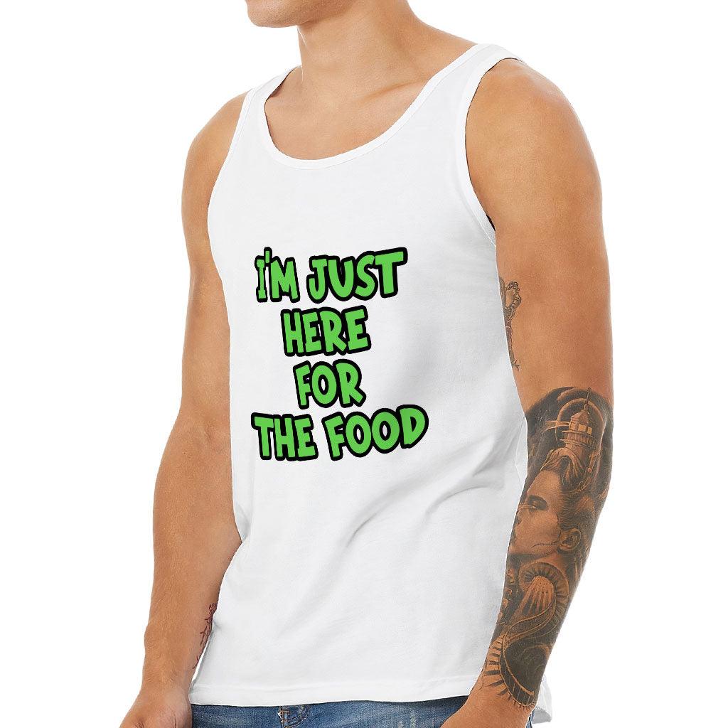 I'm Just Here for the Food Tank - Funny Design Workout Tank - Best Print Jersey Tank - MRSLM