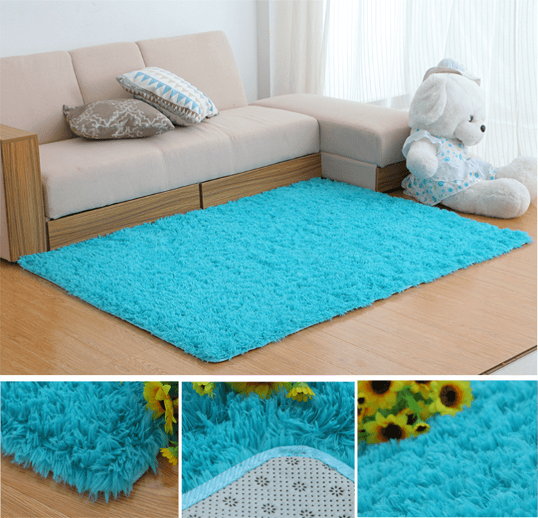 70x140cm Bedroom Living Room Soft Shaggy Anti Slip Carpet Absorbent Mat - MRSLM