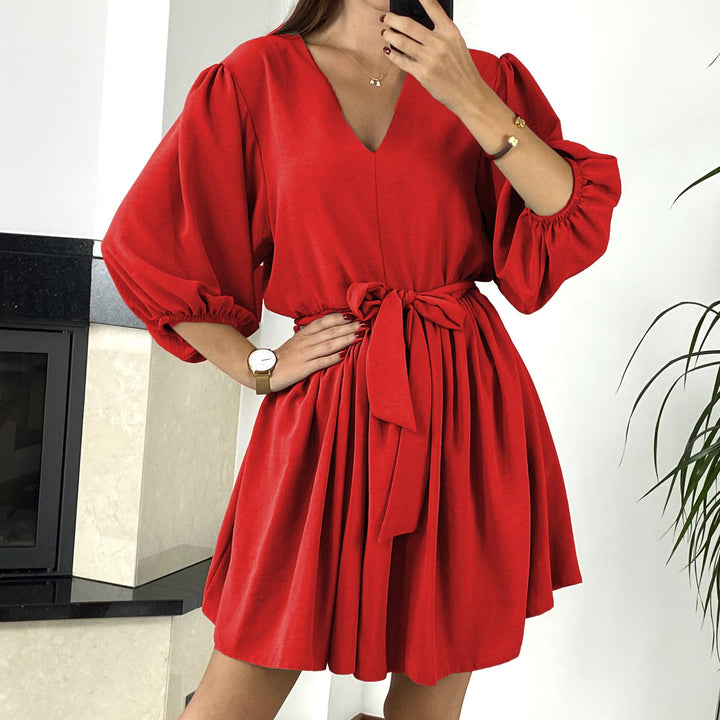 Women's Short Summer Loose Dress - MRSLM